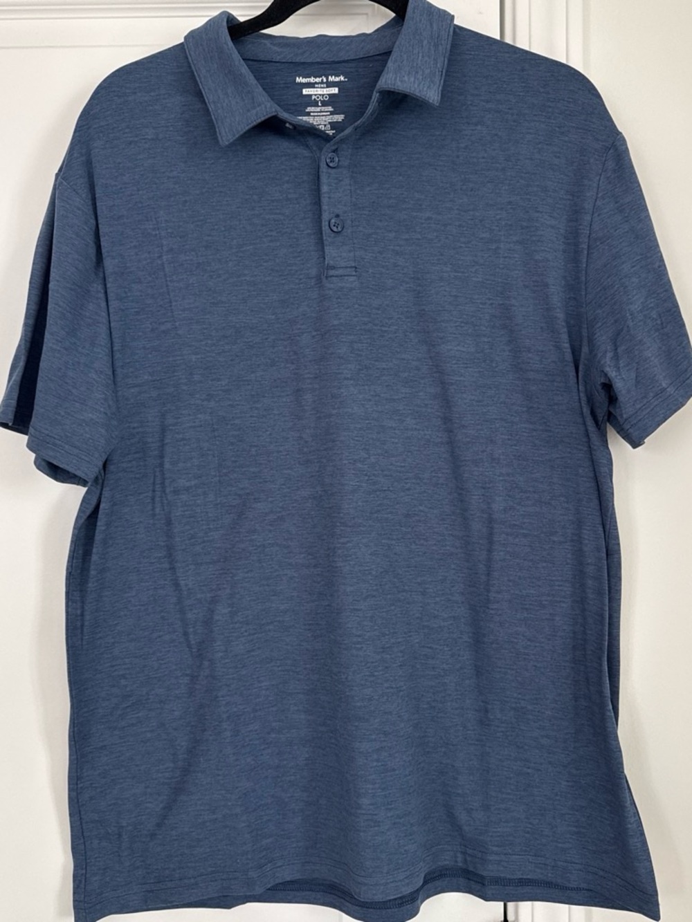 Members Mark Men's Heather Navy Polo Shirt